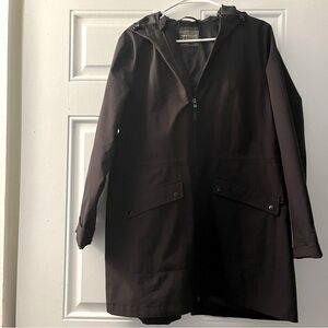 TEK GEAR black long rain coat sz L